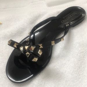 Authentic Valentino brand new black studded sandal